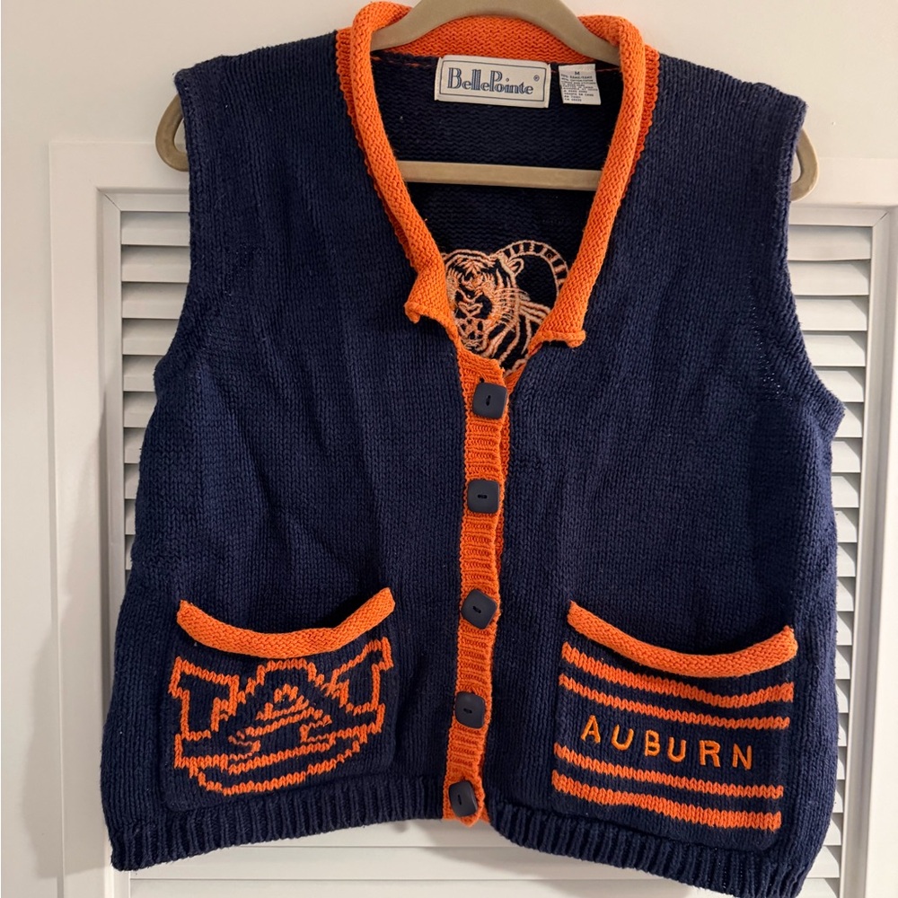 Women's Vintage Auburn University (Tigers) Vest Cardigan